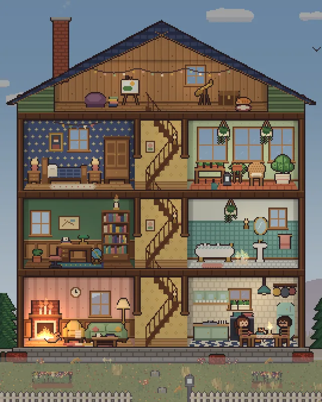 The house on a foggy autumn morning.