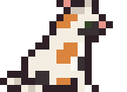 Calico cat pixel-art sprite